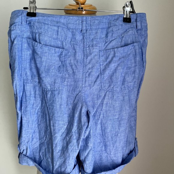 Sportscraft Ladies Light Blue Casual Linen Shorts Size 8 - Picture 9 of 14
